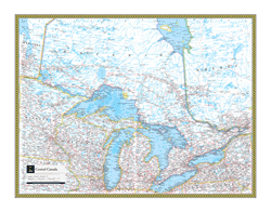 Central Canada Wall Map