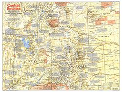 Central Rockies 1984 Wall Map