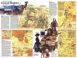 Central Rockies 1984 Wall Map National Geographic