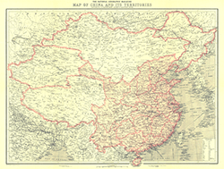 China 1912 Wall Map National Geographic