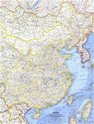 China 1964 Wall Map National Geographic