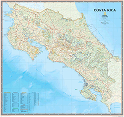 Costa Rica Wall Map National Geographic