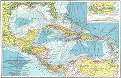 Cuba and Puerto Rico 1913 Wall Map