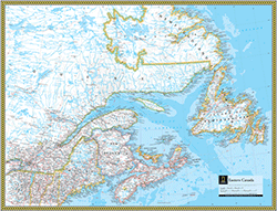 Eastern Canada Wall Map