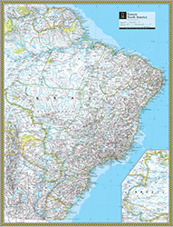 Eastern South America Wall Map