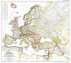 Europe 1949 Wall Map National Geographic