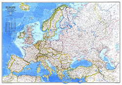 Europe 1983 Wall Maps by National Geographic