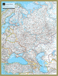 European Russia Wall Maps by National Geographic