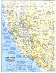 Far West US 1984 Wall Map