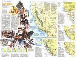 Far West US 1984 Wall Map National Geographic