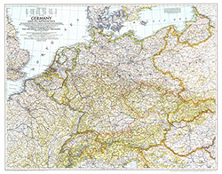 Germany and its Approaches 1944 Wall Maps by National Geographic