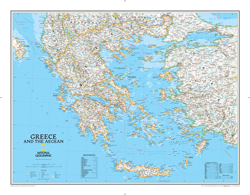 Greece and the Aegean Wall Maps by National Geographic