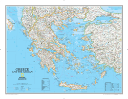 Greece and the Aegean Wall Map