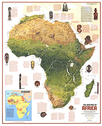 Heritage of Africa 1971 Wall Map National Geographic