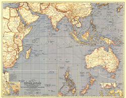 Indian Ocean 1941 Wall Maps by National Geographic