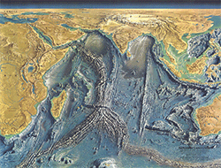 Indian Ocean Floor 1967 Wall Map National Geographic