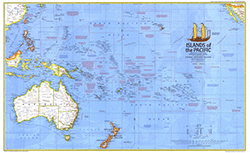 Islands of the Pacific 1974 Wall Maps by National Geographic