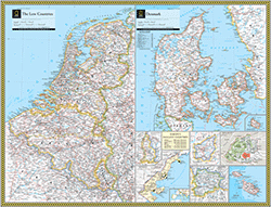 Low Countries and Denmark Wall Map