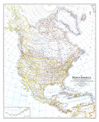 North America 1942 Wall Map National Geographic