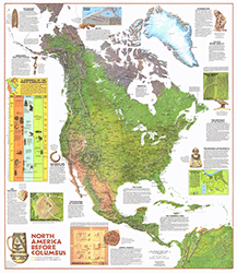 North America before Columbus Wall Map National Geographic