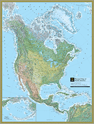 North America Physical Wall Map National Geographic