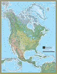 North America Physical Wall Map