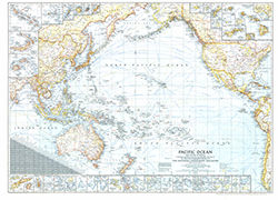 Pacific Ocean 1943 Wall Maps by National Geographic