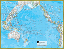 Pacific Ocean Wall Maps by National Geographic