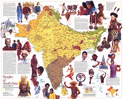 People of South Asia 1984 Wall Maps by National Geographic