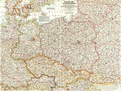 Poland and Czechoslovokia 1958 Wall Maps by National Geographic
