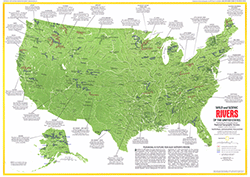 Rivers of the US 1977 Wall Map