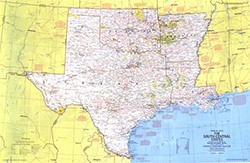 South Central US 1974 Wall Maps by National Geographic
