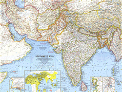 Southeast Asia 1963 Wall Map