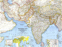 Southeast Asia 1963 Wall Map National Geographic