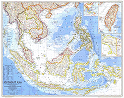 Southeast Asia 1968 Wall Maps by National Geographic