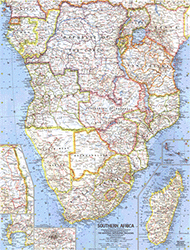 Southern Africa 1962 Wall Maps by National Geographic