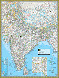 Southern Asia Wall Map National Geographic