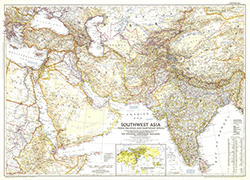 Southwest Asia 1952 Wall Maps by National Geographic