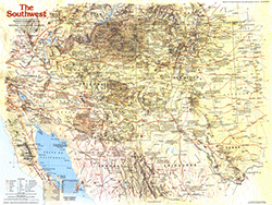 Southwest US 1982 Wall Maps by National Geographic