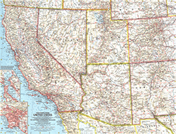 Southwestern US 1959 Wall Map