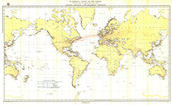 Submarine Cables of the World 1896 Wall Map National Geographic