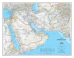 The Middle East Political Wall Map