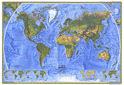 The Physical World 1975 Wall Maps by National Geographic