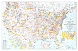 The United States 1940 Wall Map National Geographic