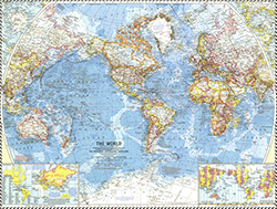 The World 1960 Wall Maps by National Geographic