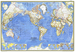 The World 1965 Wall Map National Geographic