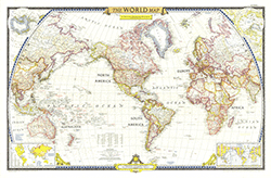 The World 1951 Wall Maps by National Geographic