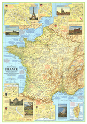 Travelers France 1971 Wall Map