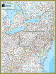 US Middle Atlantic Wall Maps by National Geographic