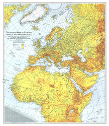 Theater of war in Europe, Africa and Asia 1942 Wall Map